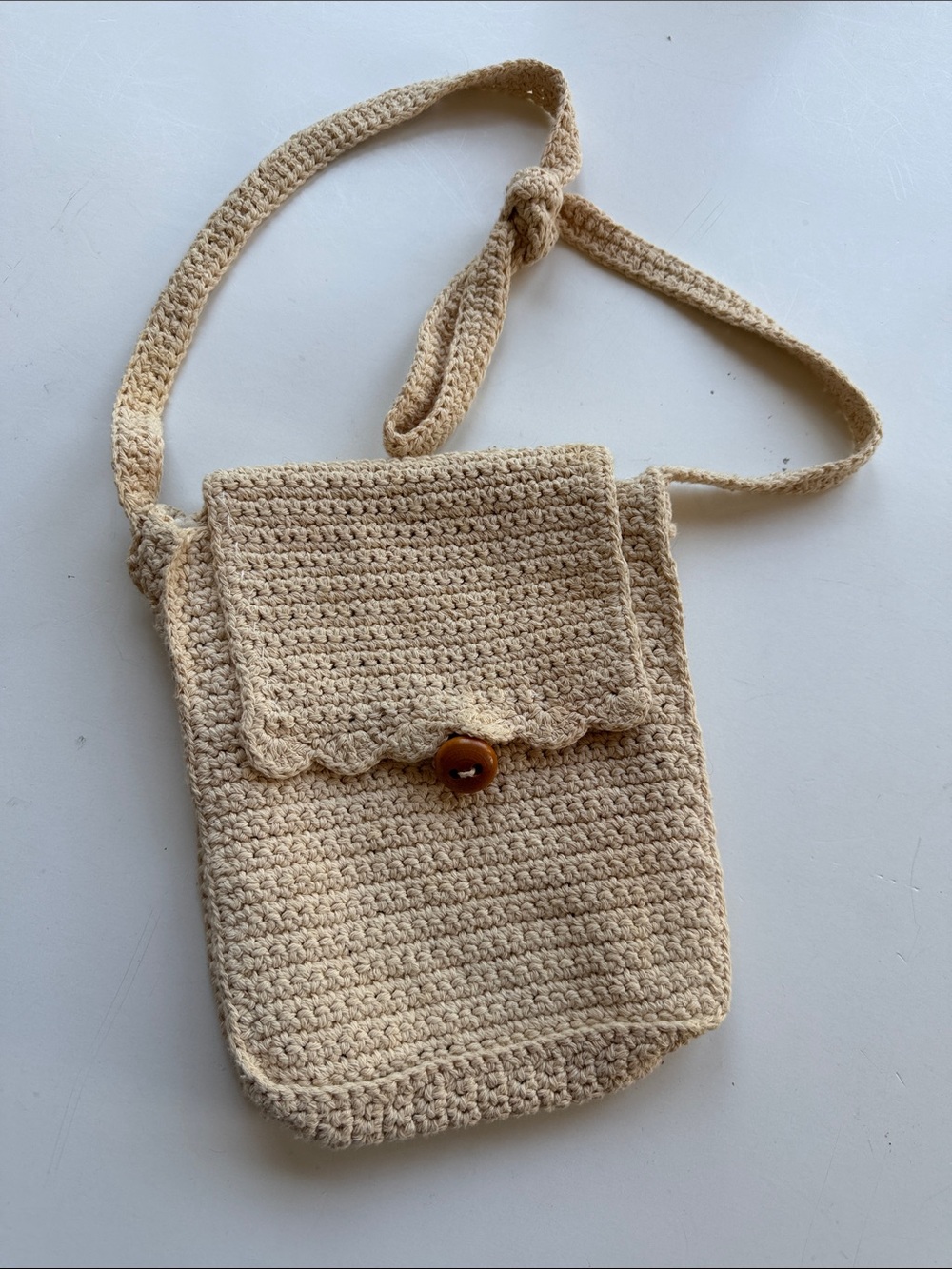 Mini Crochet Bag Crossbody Button Cottagecore Boho Purse